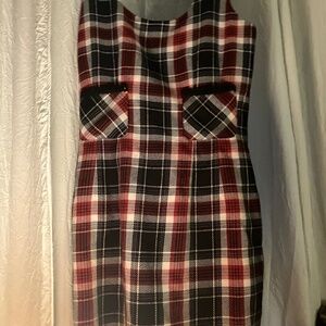 Ann Taylor- Plaid Body Con Dress